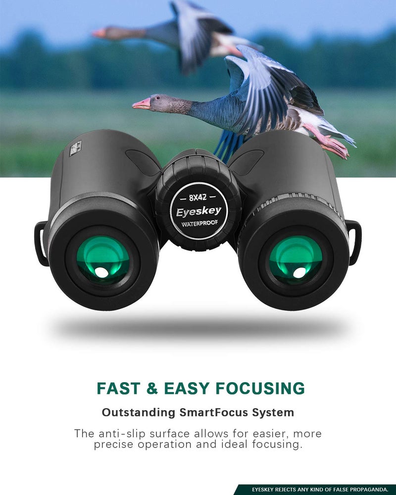 EYESKEY منظار 8x42 HD للبالغين - مقاوم للماء والضباب مع تركيز سريع ورؤية واضحة في الإضاءة المنخفضة - منظار خفيف الوزن وواسع المجال لمراقبة الطيور والصيد والسفر والاستخدام الخارجي (Eyeskey Dreamer) - Image 3